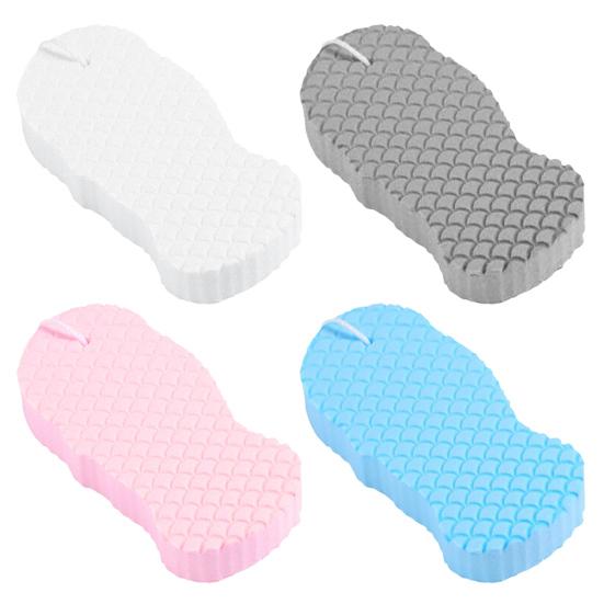 4Pcs 3D Ultra Soft Exfoliating Body Scrubber Fish Scale Pattern Bath Sponge with Lanyard Design Shower Sponge