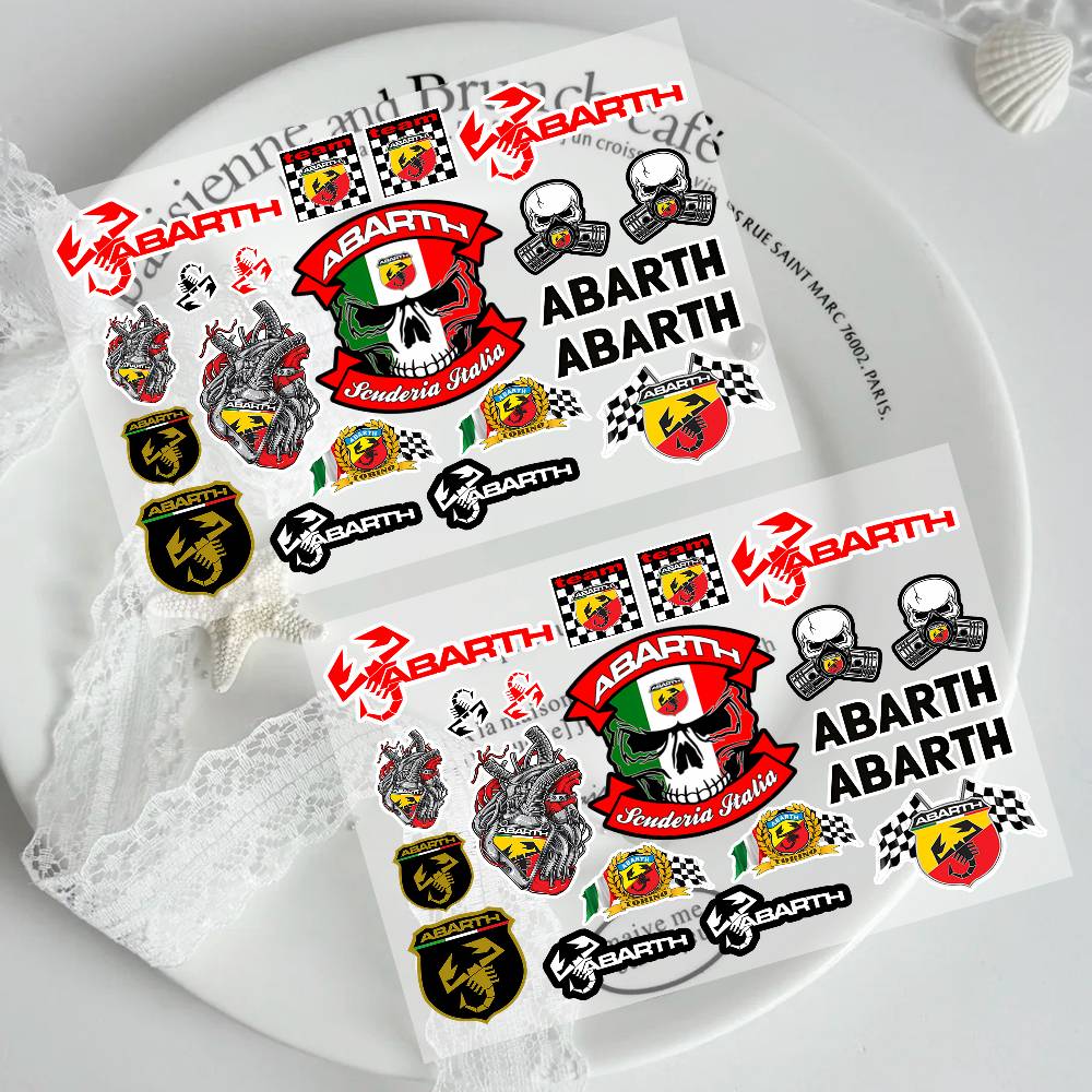 Abarth Aufkleber, Wasserdichte Vinyl-Sticker für Auto Motorrad Laptop Wand, Auto Außen Tuning Deko Zubehör