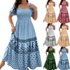 Sukienka damska Casual Zwiewne sukienki Dekolt okrągły Wakacje Boho Plaża Letnia sukienka