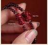 7A Natural Garnet Cinnabar Pi Xiu Women's Bracelet with Raw Ore Purple Gold Sand Elements
