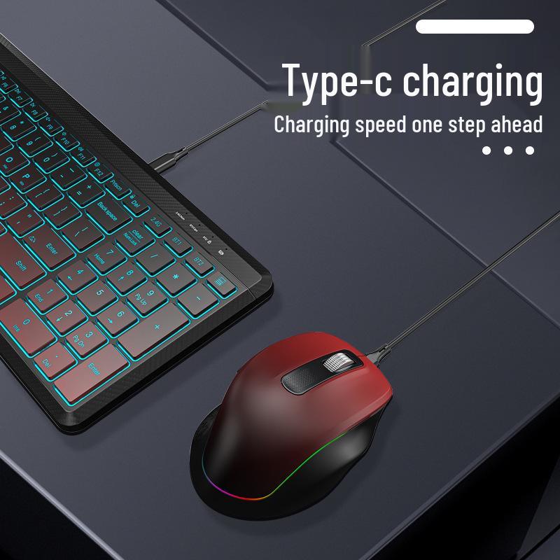 JOMAA Wireless Bluetooth RGB Keyboard & Silent Mouse Set for Office