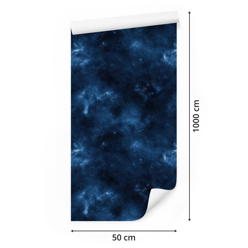 Watercolor Galaxy Navy Blue Wallpaper, Subtle Detail 50x1000