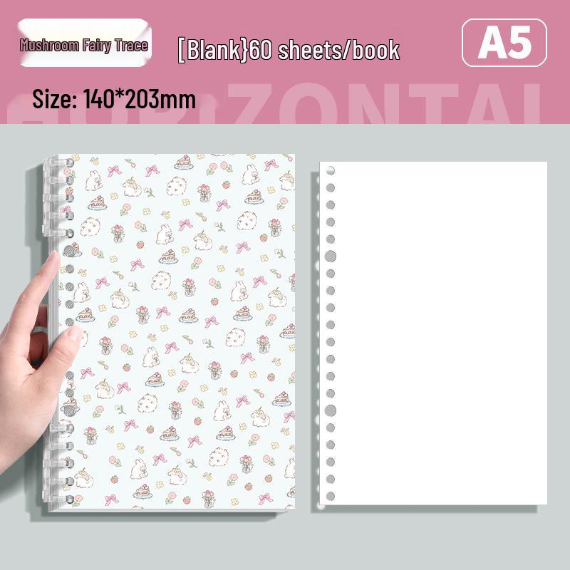 Fresh Floral B5 Loose-Leaf Notebook: Stylish for Instagram, Comfortable Design, Ideal for Students, Simple Spiral Binding.