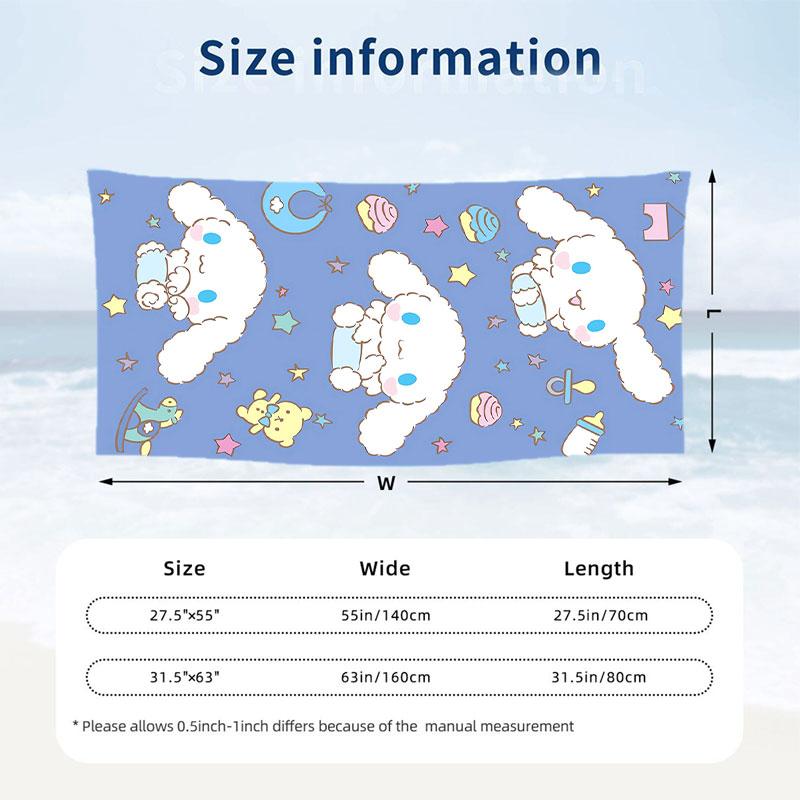 Large Beach Towel Quick Dry Absorbent Towel For Beach IndoorCinnamoroll