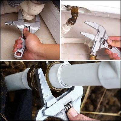 Home Large Opening Repair Set Bathroom 6-68MM Steel Key Pipe Wrench Nut Key Adjustable Spanner