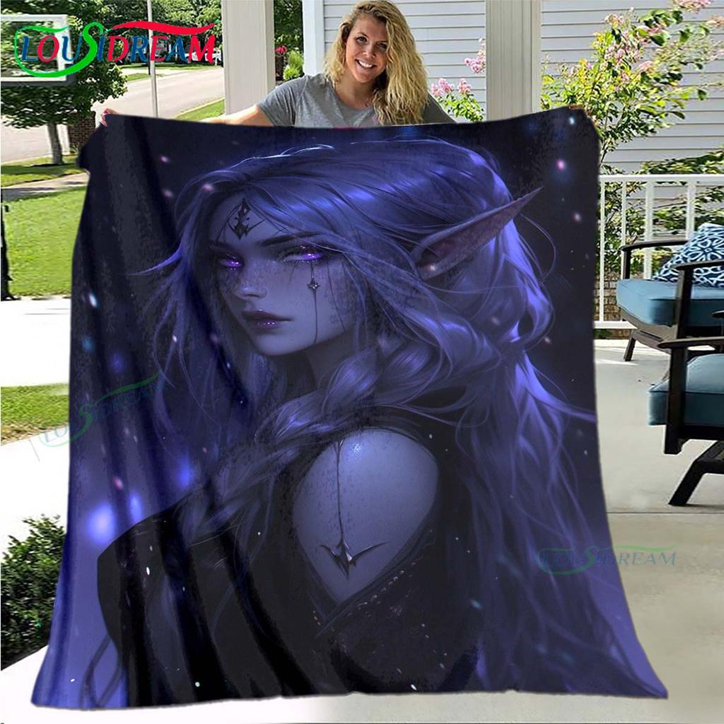Game Sexy Cartoon Night Elf Soft Blanket Sports Living Room Bedroom Sofa Bed Blanket Gift Travel Office Lunch Break Blanket