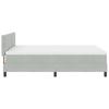 LED Upholstered Bed with Headboard Light Gray 160 X 200 Cm Velvet