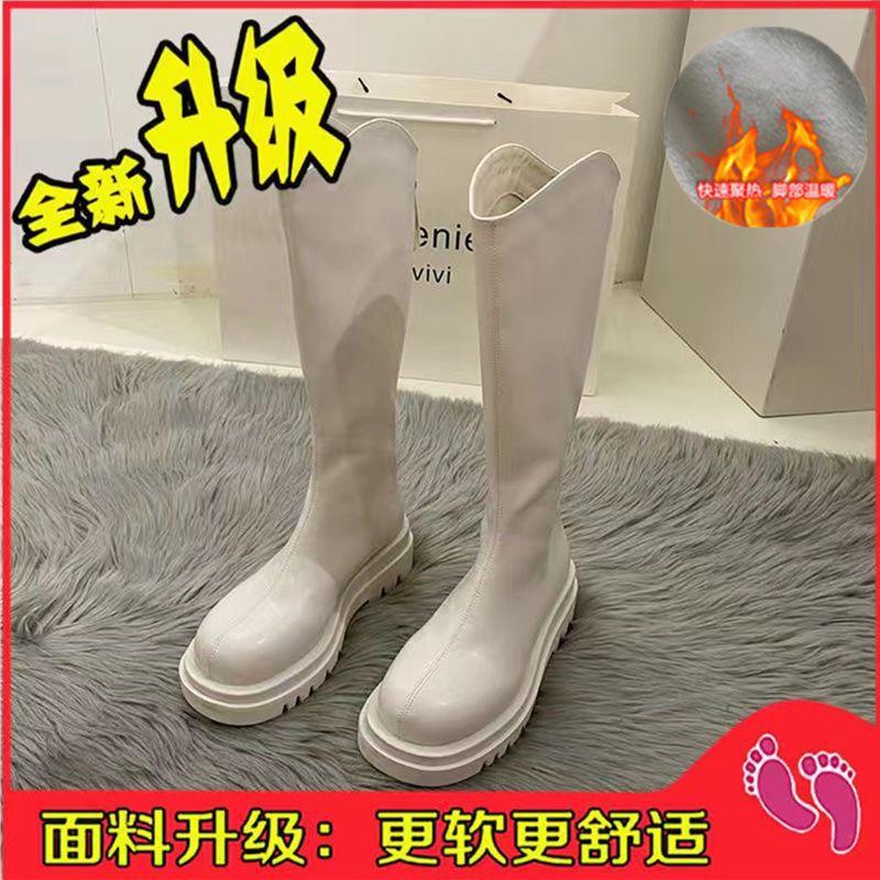 Fat Mm Thick Legs Big Tube Circumference Large Size High Tube Knight Boots Women's New Autumn and Winter Thick-soled Thin But Knee Boots