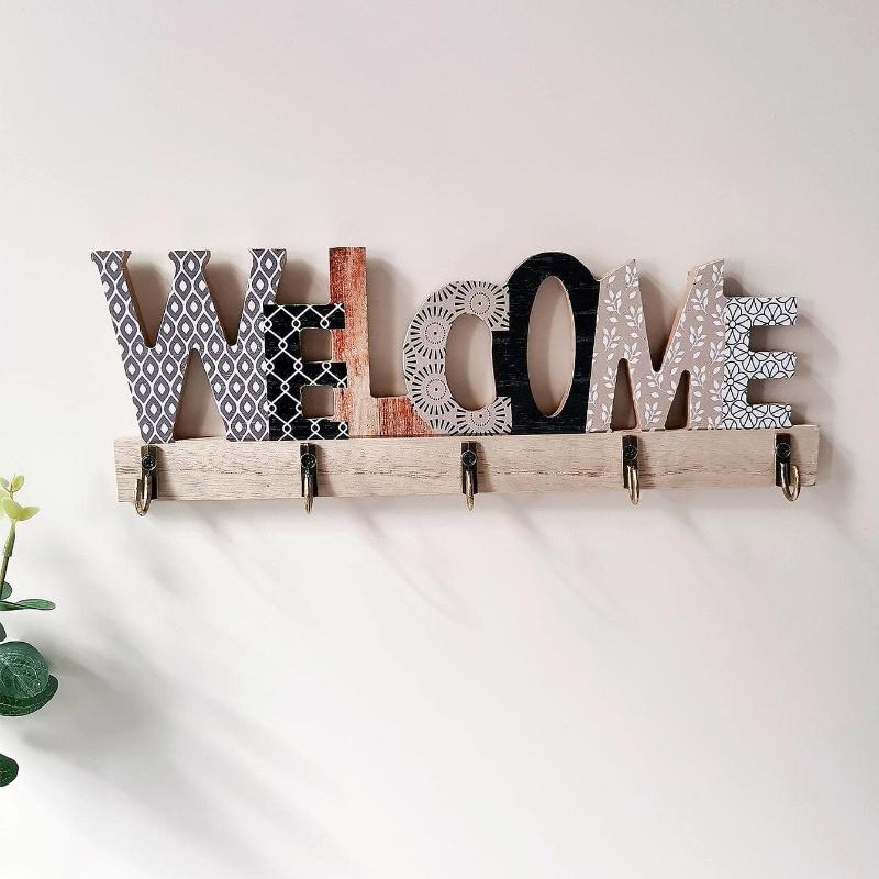 1ks Hák na zeď s designem písmen "Rodina", Domácí dekorace