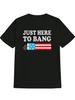 Casual Graphic T-shirt - "JUST HERE To BANG" Patriotic Firework Design