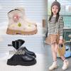 Beige Princess Ankle Boots for Girls - Soft Sole Leather, Non-Slip, 2025 New Style