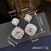 925 Sterling Silver Luxury Women Drop Earrings Full Sparkling CZ Fashion Jewelry for Wedding Daily Party Accessory