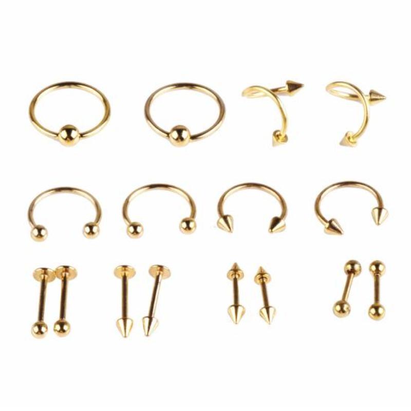 Ball Cone Dice Rhinestone Eyebrow Lip Tongue Nose Navel Belly Button Rings