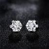 S925 Sterling Silver Snowflake Moissanite Hexagram Earrings, Simple Christmas Studs