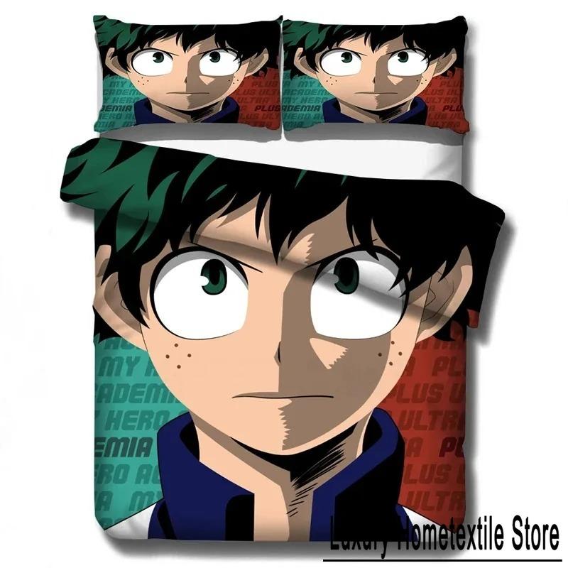 New My Hero Academia Bedding Set Duvet Covers Pillowcases Cartoon Anime Comforter Bedding Sets Bedclothes Bed Linen (NO Sheet)