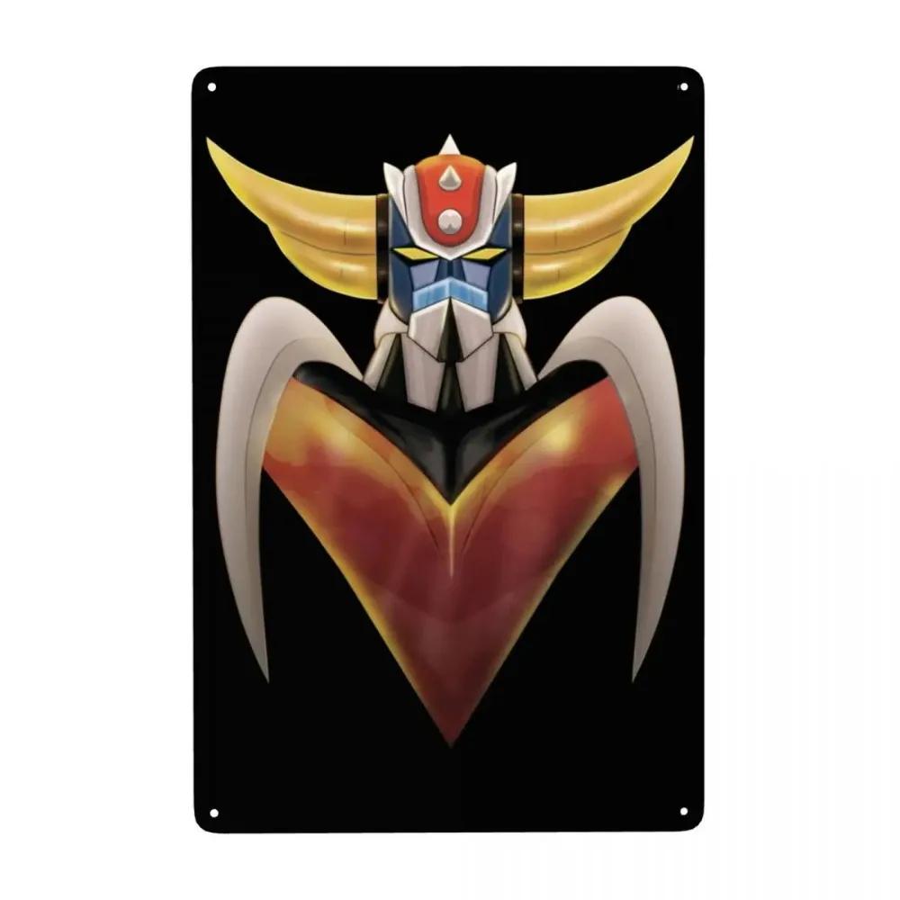 Vintage Goldorak Grendizer Metal Tin Sign  Custom Anime UFO Robot Wall Art Decor for Pub Cafe Yard  Rectangle Plaque