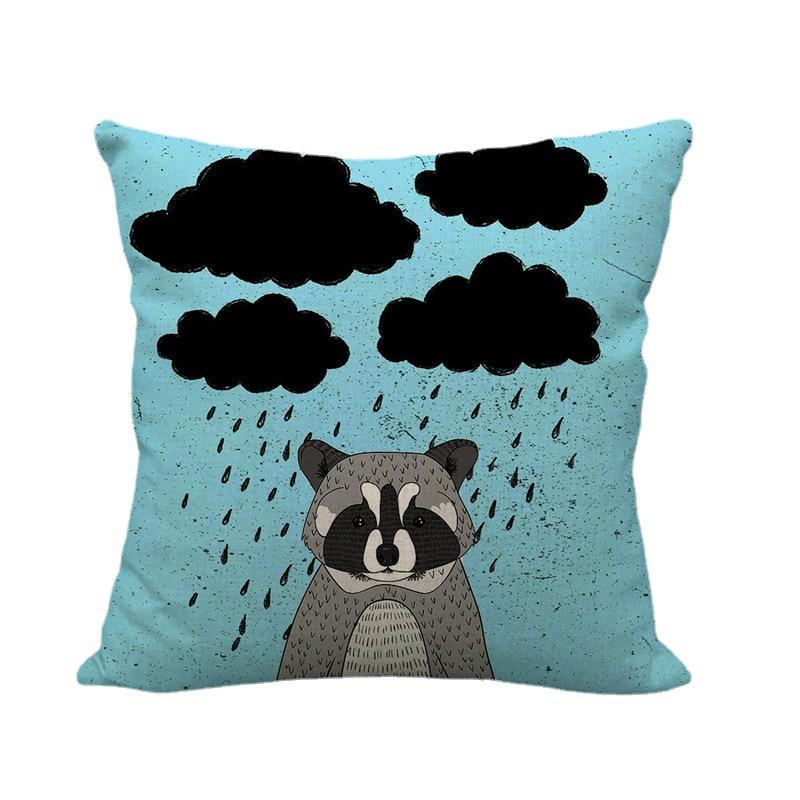 Creative Cartoon Illustration Star Map Digital Printing Short Plush Pillow Covers For Car Sofa Office Cushion Cover Home Goods