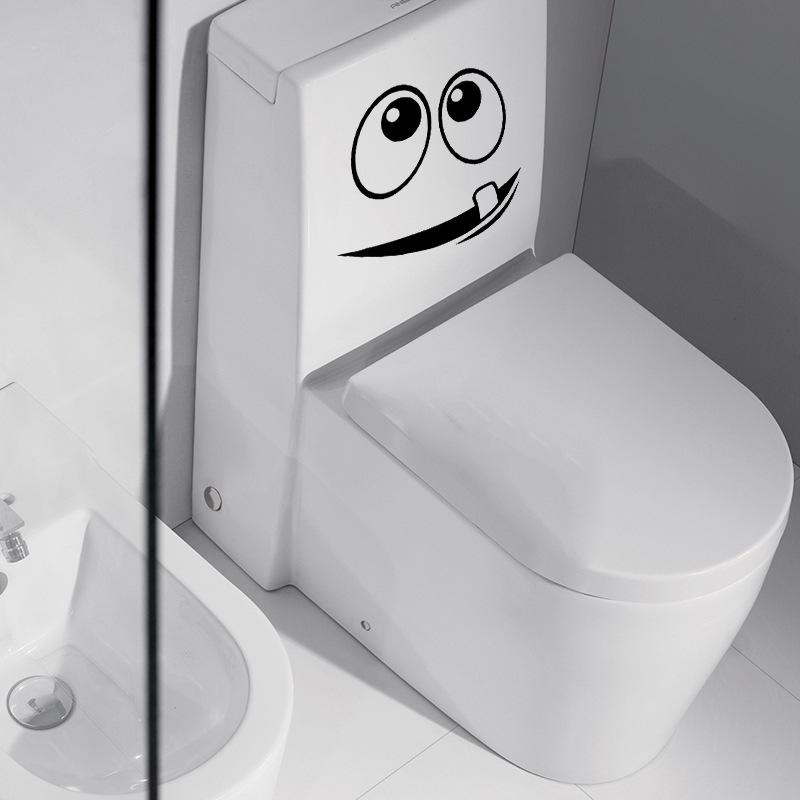 Funny Smile Toilet Stickers Lovely Wall Decal Home Decor Art PVC Vinyl Bathroom Decoration Waterproof Home Decoration Stickers