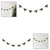 180cm Christmas Felt Garland Decoration, Holiday Banner with Red Berries, Green Leaves Pre Assembled