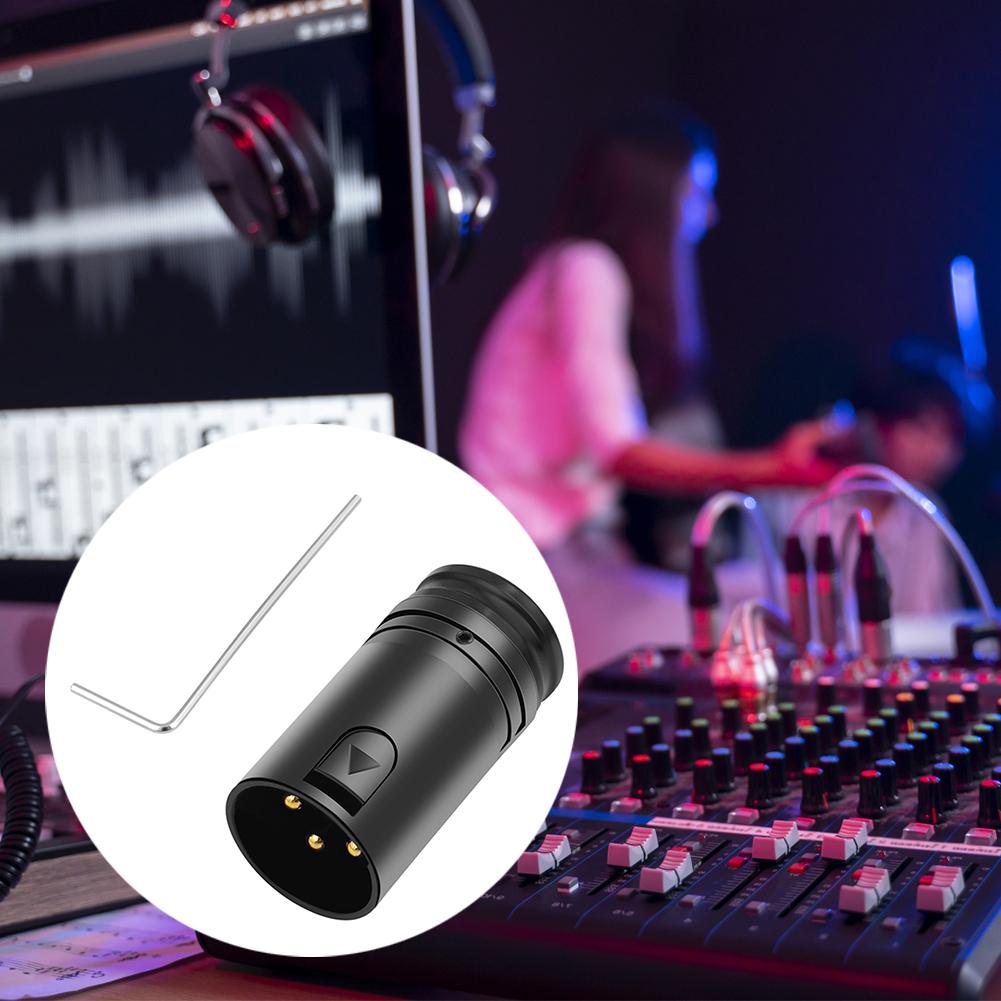 Male/Female Compact XLR Microphone Solder Adapter with Wrench Professional XLR Adapter 90 Degree Right Angle for Power Amplifier