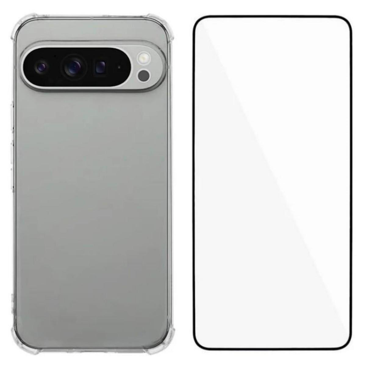 

Для Google Pixel 9 Pro XL Чохол TPU WANLONFENG WL3 Серії 1,5 мм Чохол для телефону із захисною плівкою із загартованого скла Transparent