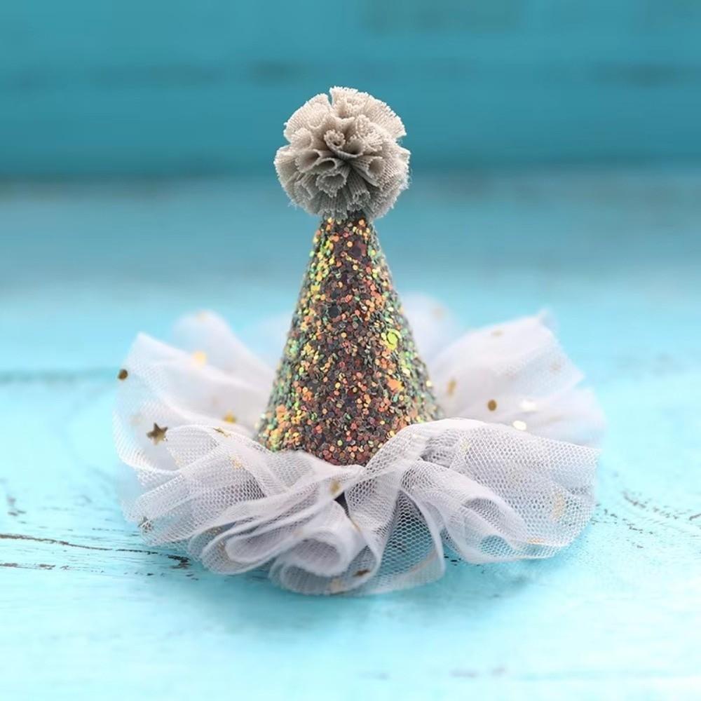 Glitter Birthday Hat Colorful Hair Accessories Lace Headband Hairclip Sparkling Sequin Shining Star Headwear