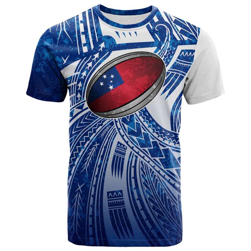 Maglietta alla moda con stampa 3D hawaiana Uomo Maglietta grafica polinesiana Moda Maniche corte Abbigliamento maschile Top Magliette oversize