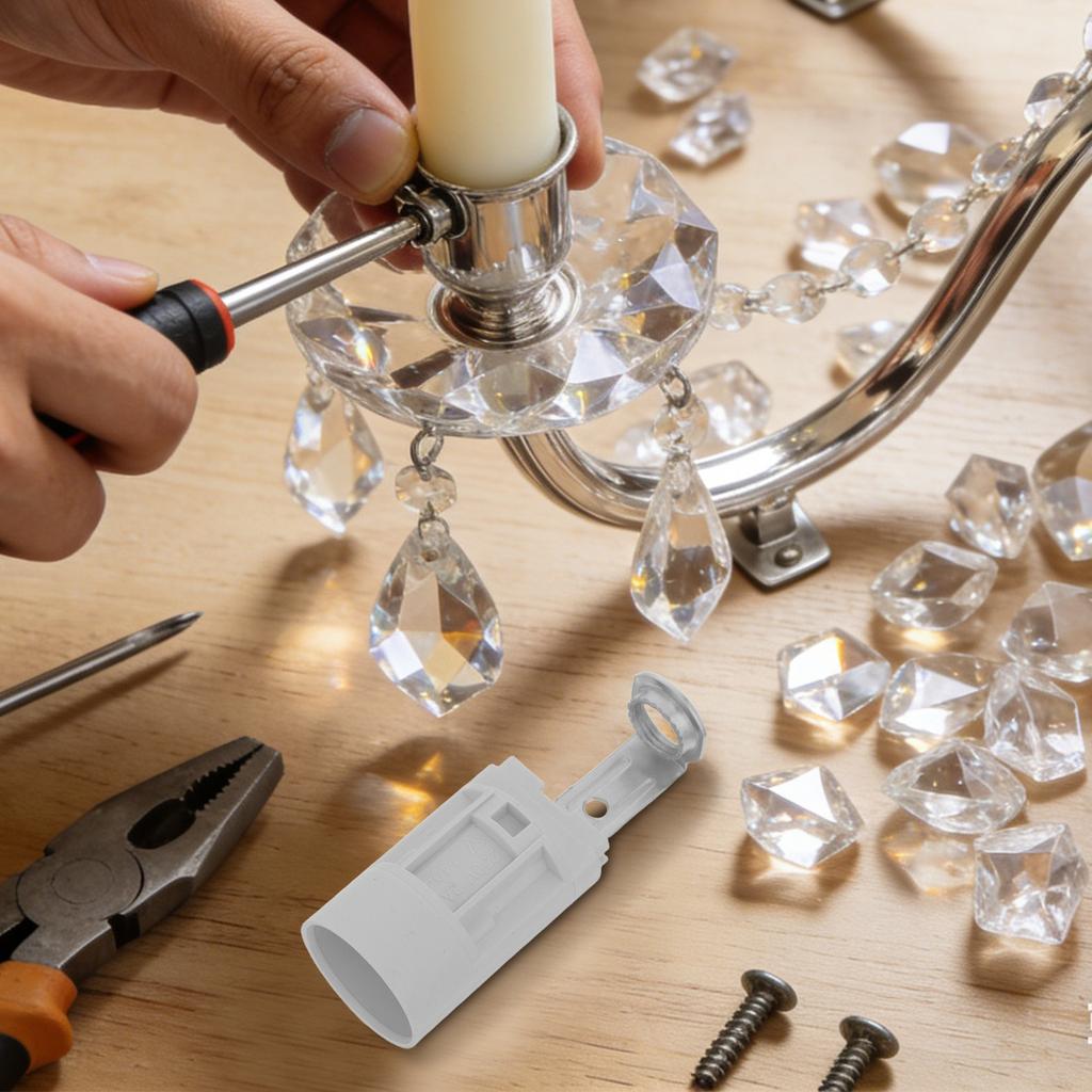 10Pcs E14 Vintage Lamp Holder Heat Resistant Light Socket Base Table Lamp Accessories Screw-in Bulb Holder Replacement Lighting