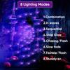 70LED Halloween Spider Web Lights Holiday Ambient Light with 8-Mode Remote Controlled for Horror Theme Party Garden Outdor Decor