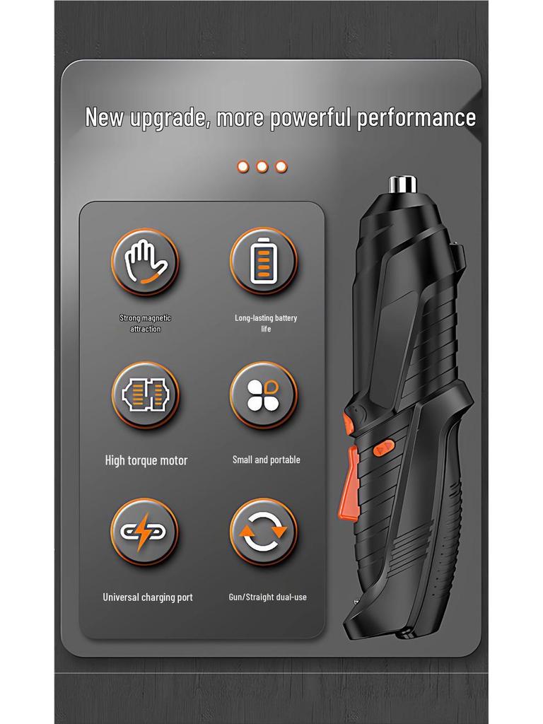 Rechargeable Mini Electric Screwdriver Set - Handheld, Multifunctional, with Lithium Battery.