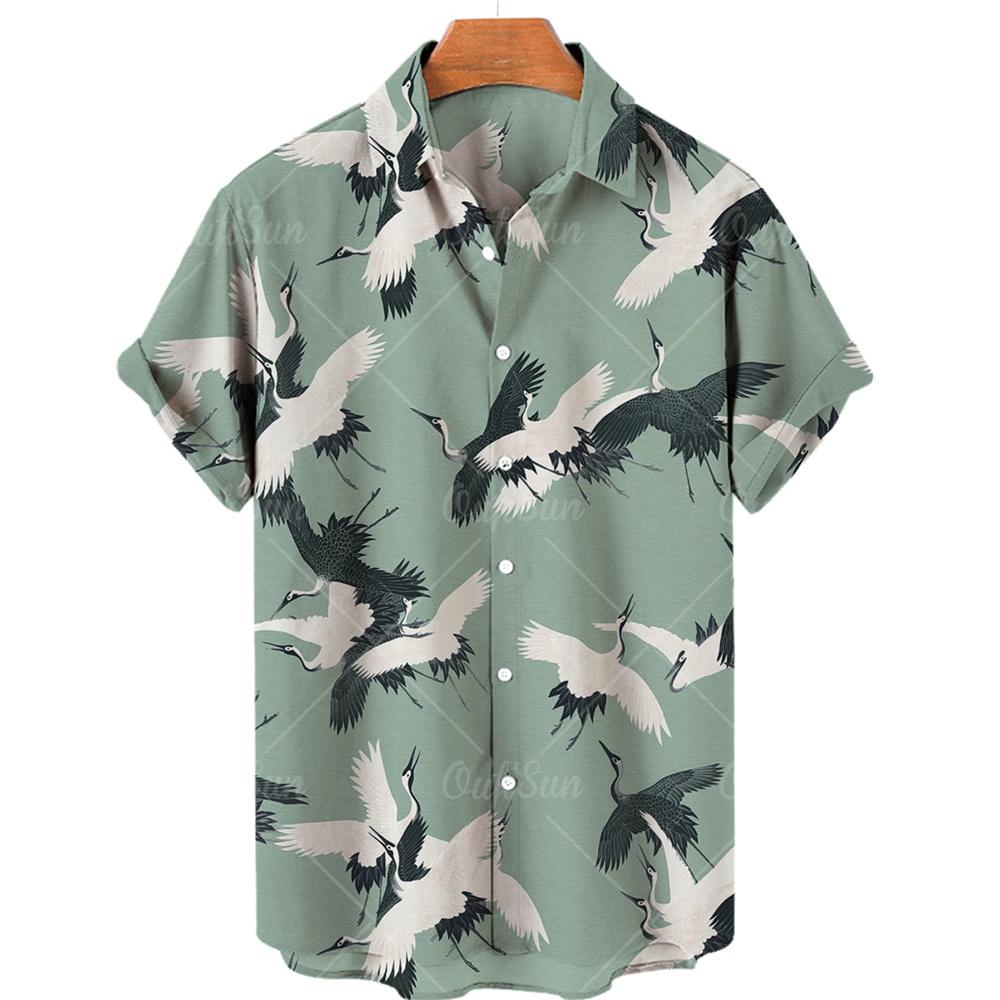 Men Retro Shirt Leisure Printed Cotton Floral Casual Dress Oversized Hawaiian Imported Clothing Arrivals Hipster