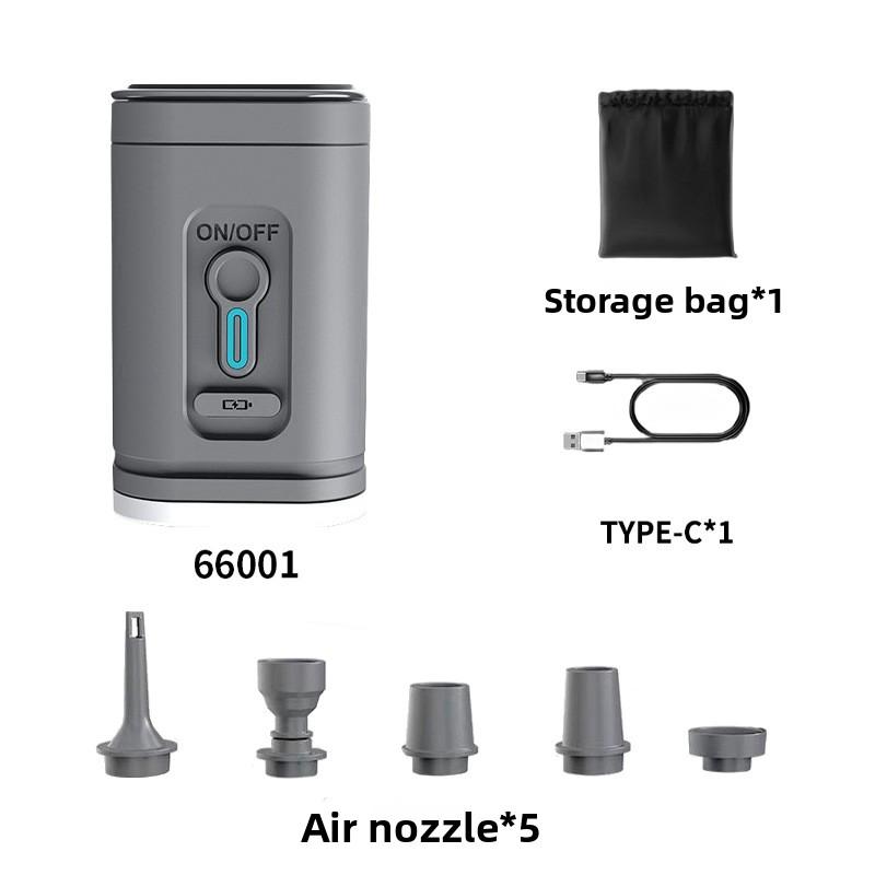 

Портативный вакуумный насос для пакетов с одеждой, Насос для матраса, Мини-электрический надуватель, Компрессор, Беспроводной воздушный насос с лампой для кемпинга серый