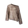 Autumn 2025 Asymmetrical Neckline Sequined Cutout Top for Women