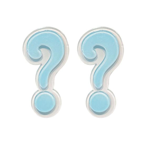 

2Pcs Girl Hairpins Double-Layer Acrylic Transparent Question Mark Shape Acrylic Printing No Slipping Hair Pins Side Bangs Hair Clips Versatile Hair синий