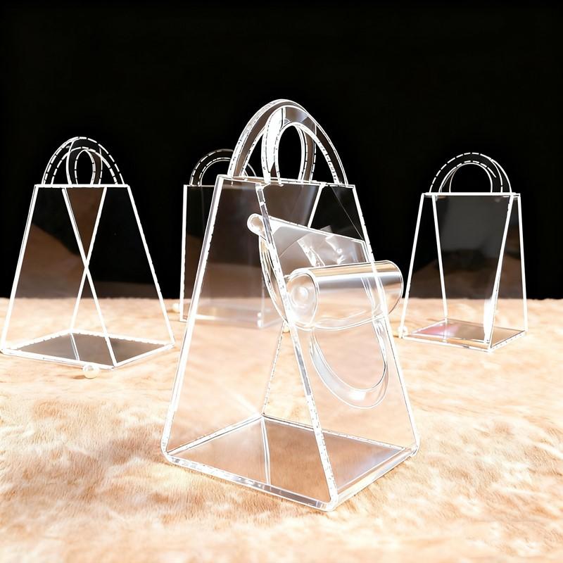 40 Pcs Transparent Wedding Hand Gift Box Wedding Luxury Acrylic Present Box Valentine's Day Gift Boxes Chocolate Flower Basket