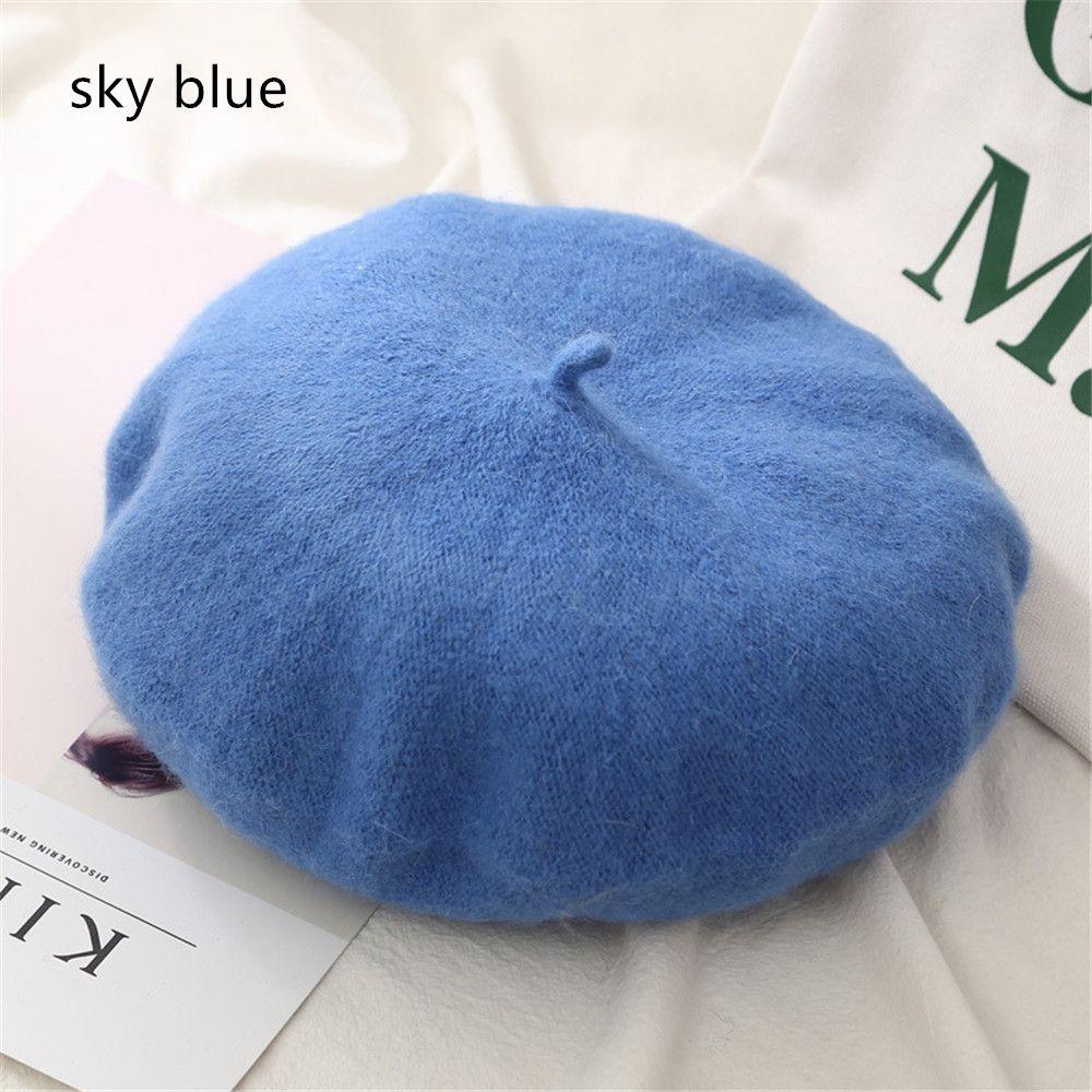 Women Wool Beret Hats Winter French Hat Girls Solid Color Fashion Autumn Winter Beret Hat For Women Flat Cap Hat Felt Berets