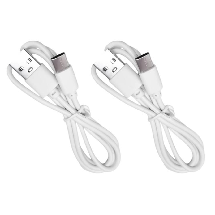 2pcs Quick Charging Cord Wire Male USB to Male Type C Data Cable Support 1A Charging Data Sync Function for Laptops