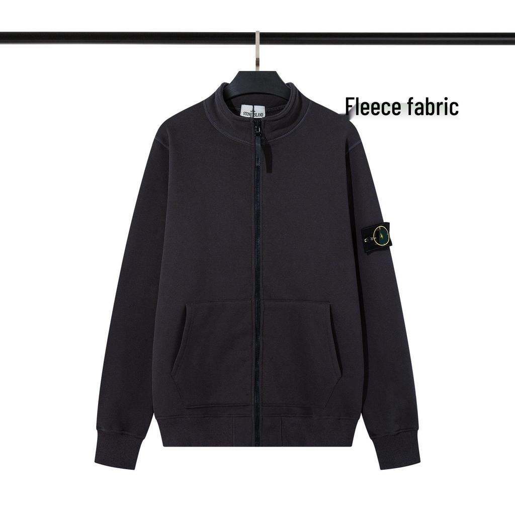 New Style CrossSTONE Classic Stand Collar Unisex Fleece Cardigan