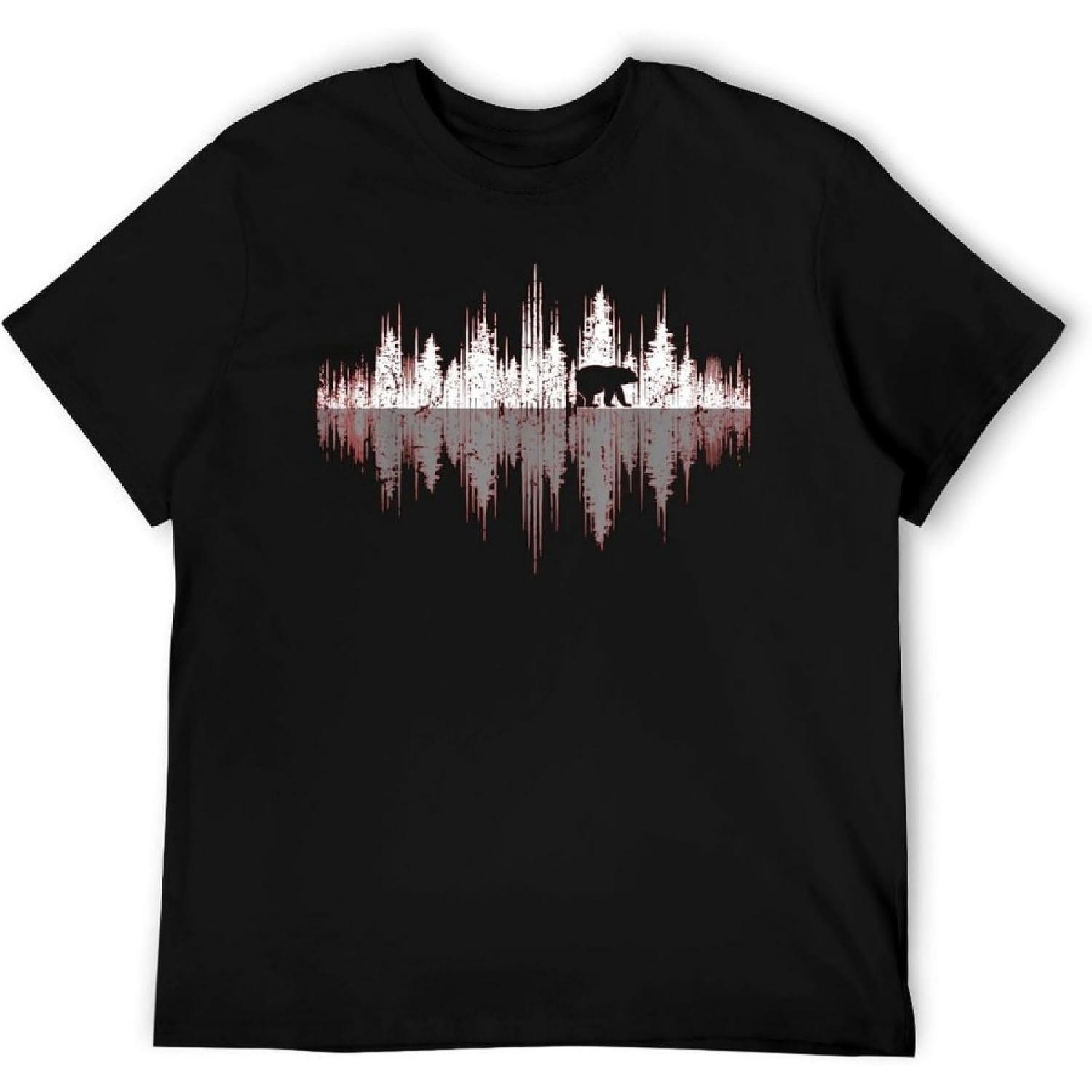 Bear in The Forest Reflection Men s T-Shirt – Nature Wildlife Outdoor Adventure S