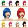 Bunte Lebendige Bob-Perücke Cosplay Kurzes Gerades Bob-Haar für Abschlussfeierlichkeiten