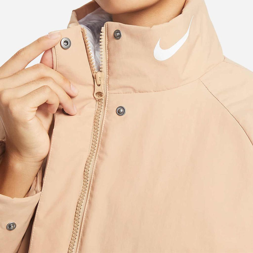 Nike Sportswear Therma-Fit Revival Solid Color Mid-Length Logo Print Zipper Warm Cotton Jacket Women Jacket Dark-Yellow DQ6859-200
