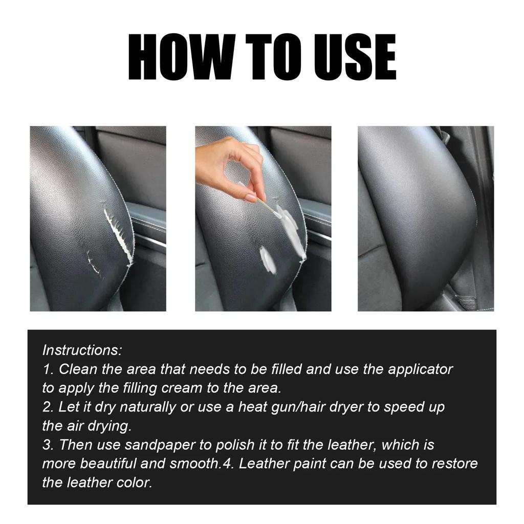 Auto Leer Vuller Reparatie Natuurlijk 60ml Compound Leer Herstel Crème Leer Vuller Reparatie Auto Leer Conditioner Reiniger