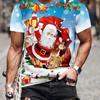 Christmas Reindeer Car Pattern Cross-Border Foreign Trade Hot Sale Short-Sleeved 3D Digital Printing Christmas Men's