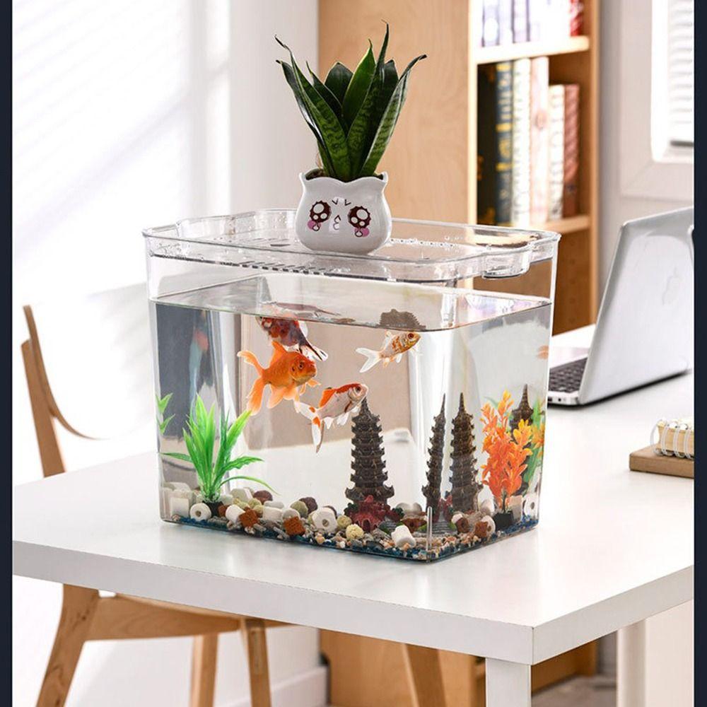 High Quality Transparent Fish Tank Plastic Square Fish Breeding Box With Lid Aquarium Betta Tank