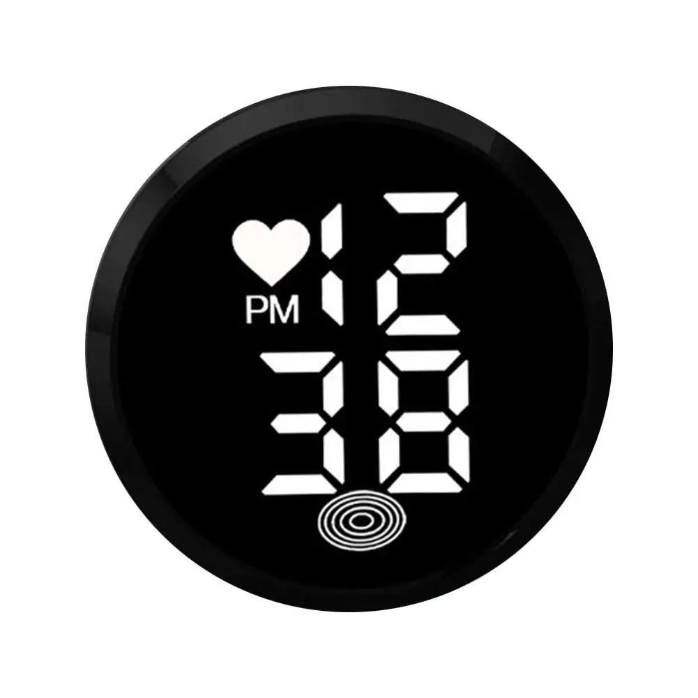 Car Electronic Clock Adhesive Digital Clock for Car Dashboard Air Vent, Small LED Time Display for Automotive Truck Bike A5D3