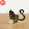 Merhaba 250 ML Sevimli Kedi Cam Suyu Kahve Fincanı Süt Çay kahve bardağı Kupa Kedi Kuyruk Kolu Kedi Fincan Hediyeler