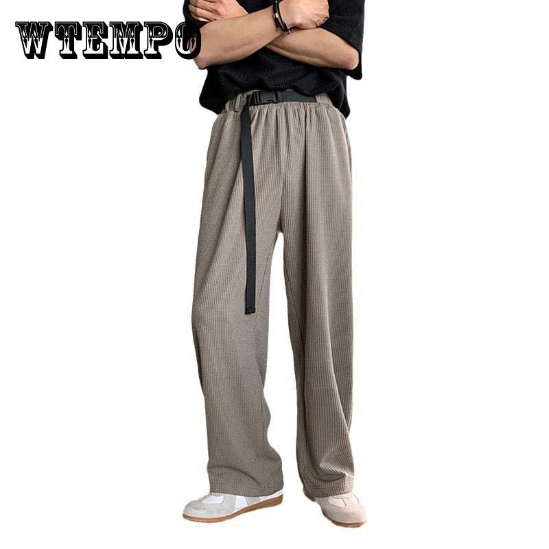 

Летний тонкий лед Шелковые брюки Loose Тенденция Drape прямой ноги случайные брюки