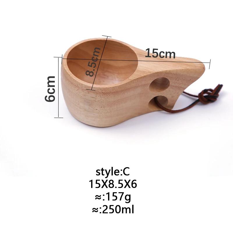 Ceașcă de ceai portabilă din lemn în stil japonez. Căni de cafea pentru acasă