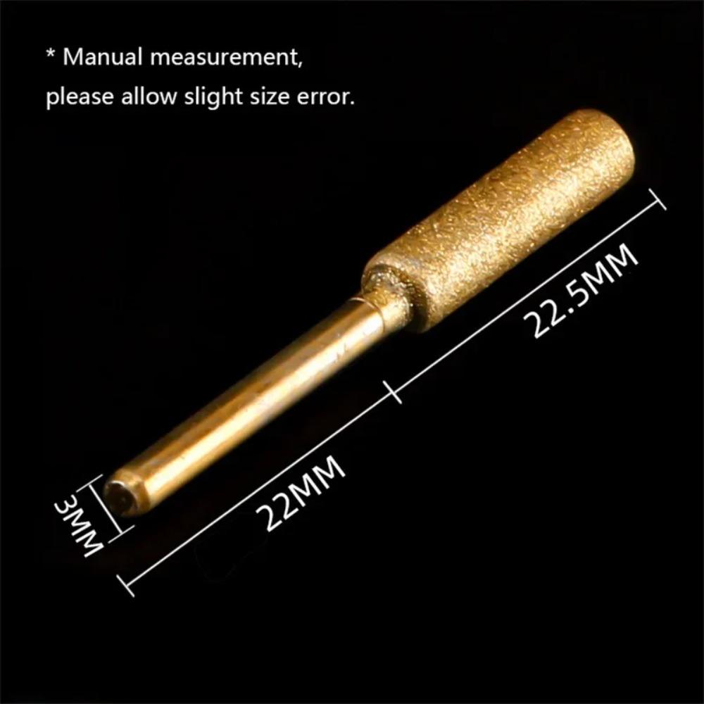 Golden Diamond-plated Cylindrical Rebar, 4/4.8/5.5mm Chainsaw Sharpener, Stone Lime, Chain Saw, Sharpening, Carving, Grinding