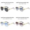 Leopard Style Frameless Sunglasses With Blue Pc Lenses For Fashion Travel And Outdoor Activities